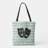 Griekse maskers voor groene muziek en bioscoop tote bag (Achterkant)