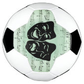 Griekse maskers voor groene muziek en bioscoop voetbal (Gedraaid)