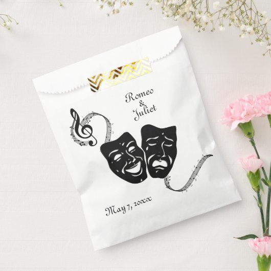 Griekse maskers voor muziek en bioscoop bedankzakje (Gezegeld)