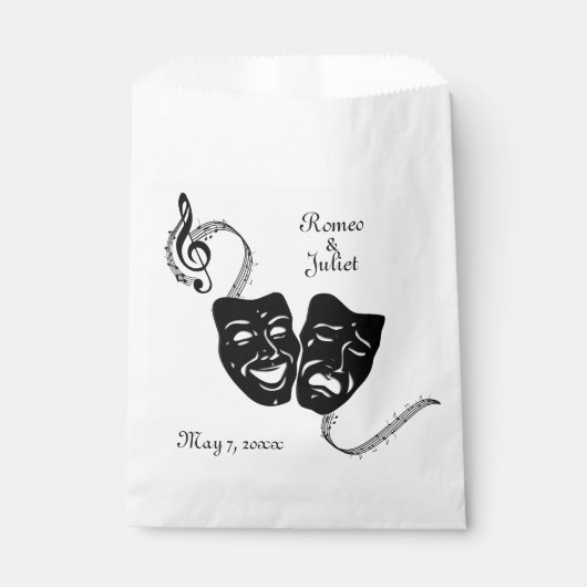 Griekse maskers voor muziek en bioscoop bedankzakje (Voorkant)