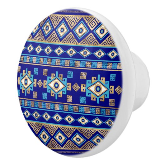 Griekse Meander Key en boze oog Keramische Knop (Rechts)