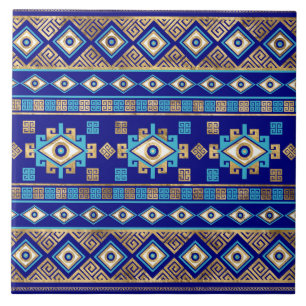 Griekse Meander Key en boze oog Tegeltje