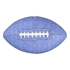 Griekse Meander Key Square H Patroon Blauw American Football