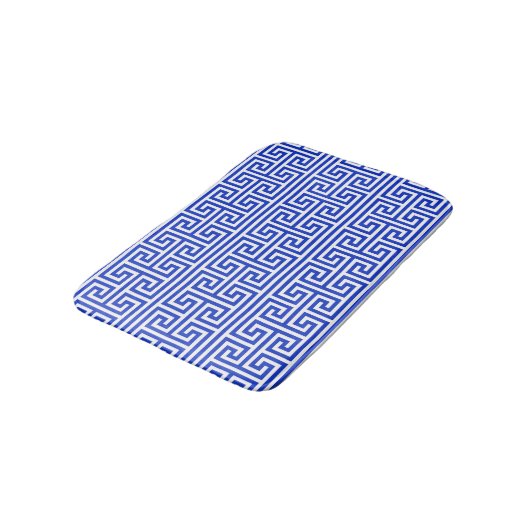 Griekse Meander Key Square H Patroon Blauw Badmat (Gekanteld)