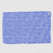 Griekse Meander Key Square H Patroon Blauw Golfhanddoek (Horizontaal)