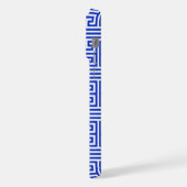 Griekse Meander Key Square H Patroon Blauw iPhone Hoesje (Linkerkant)