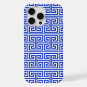 Griekse Meander Key Square H Patroon Blauw iPhone Hoesje (Achterkant)