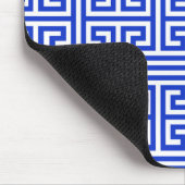 Griekse Meander Key Square H Patroon Blauw Muismat (Hoek)