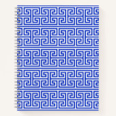 Griekse Meander Key Square H Patroon Blauw Notitieboek (Voorkant)