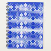 Griekse Meander Key Square H Patroon Blauw Planner (Voorkant)