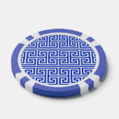 Griekse Meander Key Square H Patroon Blauw Poker Chips (Enkel)