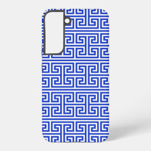 Griekse Meander Key Square H Patroon Blauw Samsung Galaxy Hoesje