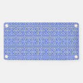 Griekse Meander Key Square H Patroon Blauw Spandoek (Horizontaal)