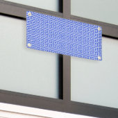 Griekse Meander Key Square H Patroon Blauw Spandoek (Buitenkant Gebouw)
