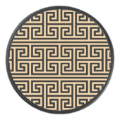 Griekse Meander Key Square H Patroon Bruin Hockey Puck (Voorkant)
