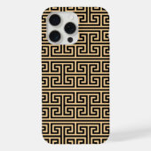 Griekse Meander Key Square H Patroon Bruin iPhone Hoesje (Achterkant)
