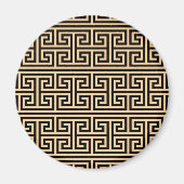 Griekse Meander Key Square H Patroon Bruin Magneet (Voorkant)