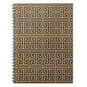 Griekse Meander Key Square H Patroon Bruin Notitieboek (Voorkant)
