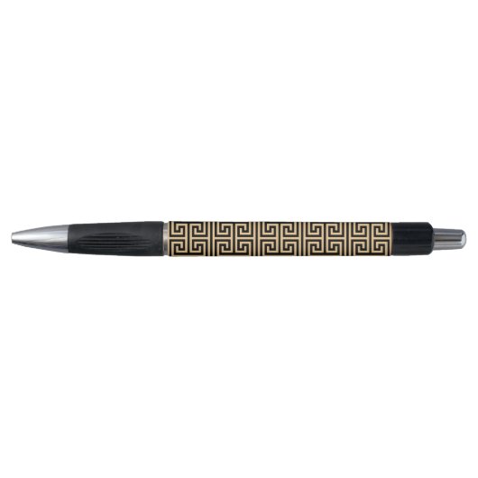 Griekse Meander Key Square H Patroon Bruin Pen (Voorkant)