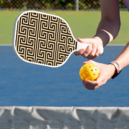 Griekse Meander Key Square H Patroon Bruin Pickleball Paddle
