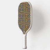 Griekse Meander Key Square H Patroon Bruin Pickleball Paddle (Links)