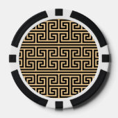 Griekse Meander Key Square H Patroon Bruin Poker Chips (Voorkant)