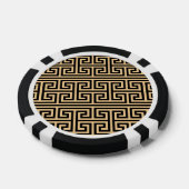 Griekse Meander Key Square H Patroon Bruin Poker Chips (Enkel)