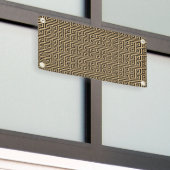Griekse Meander Key Square H Patroon Bruin Spandoek (Buitenkant Gebouw)