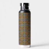 Griekse Meander Key Square H Patroon Bruin Waterfles (Links)