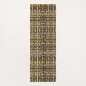 Griekse Meander Key Square H Patroon Bruin Yogamat (Achterkant)
