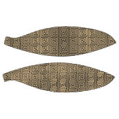 Griekse Meander Key Squares Patroon Bruin Basketbal (Panelen)