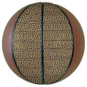 Griekse Meander Key Squares Patroon Bruin Basketbal (Verticaal)