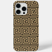 Griekse Meander Key Squares Patroon Bruin Case-Mate iPhone Case (Achterkant)