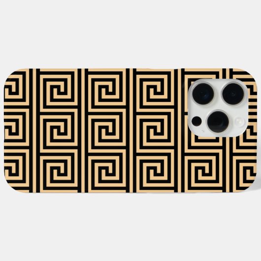 Griekse Meander Key Squares Patroon Bruin Case-Mate iPhone Case (Achterkant (horizontaal))