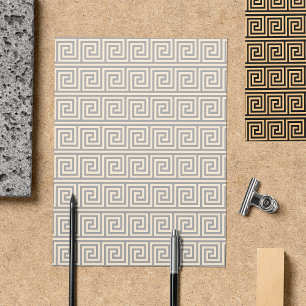 Griekse Meander Key Squares Patroon Bruin Flyer