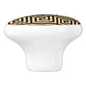Griekse Meander Key Squares Patroon Bruin Keramische Knop (Zijkant)