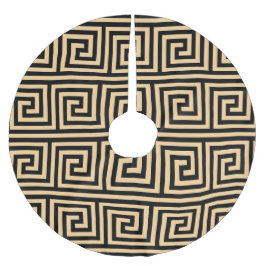 Griekse Meander Key Squares Patroon Bruin Kerstboom Rok