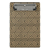 Griekse Meander Key Squares Patroon Bruin Mini Klembord (Voorkant)