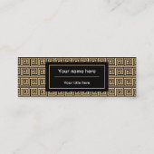 Griekse Meander Key Squares Patroon Bruin Mini Visitekaartje (Achterkant)