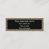 Griekse Meander Key Squares Patroon Bruin Mini Visitekaartje (Voorkant)