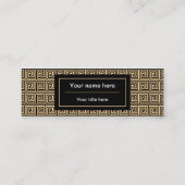 Griekse Meander Key Squares Patroon Bruin Mini Visitekaartje (Achterkant)