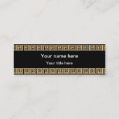 Griekse Meander Key Squares Patroon Bruin Mini Visitekaartje (Achterkant)