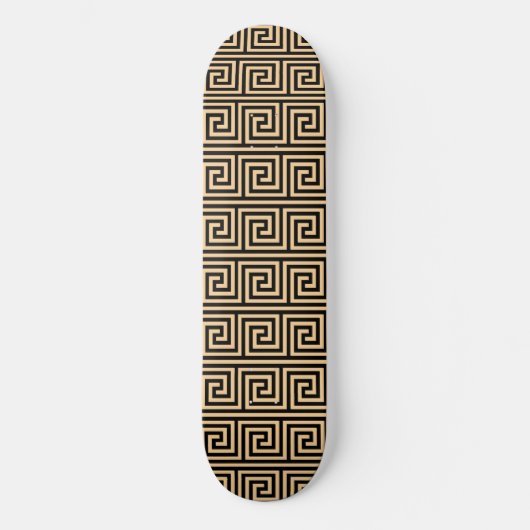 Griekse Meander Key Squares Patroon Bruin Persoonlijk Skateboard (Voorkant)