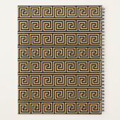 Griekse Meander Key Squares Patroon Bruin Planner (Achterkant)