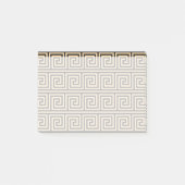 Griekse Meander Key Squares Patroon Bruin Post-it® Notes (Voorkant)