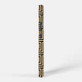 Griekse Meander Key Squares Patroon Bruin Samsung Galaxy Hoesje (Rechterkant)