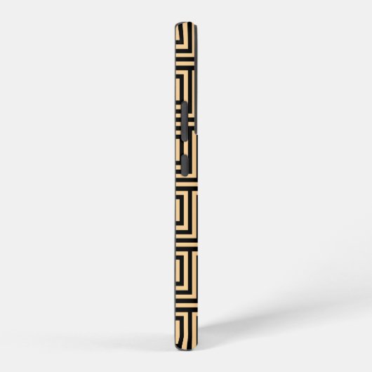 Griekse Meander Key Squares Patroon Bruin Samsung Galaxy Hoesje (Rechterkant)