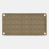 Griekse Meander Key Squares Patroon Bruin Spandoek (Horizontaal)