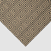 Griekse Meander Key Squares Patroon Bruin Tissuepapier (Detail)