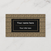Griekse Meander Key Squares Patroon Bruin Visitekaartje (Achterkant)
